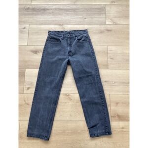 Levis 505 Regular Fit Straight Leg Jeans Faded Black Denim Mens 33x32 Vtg Style